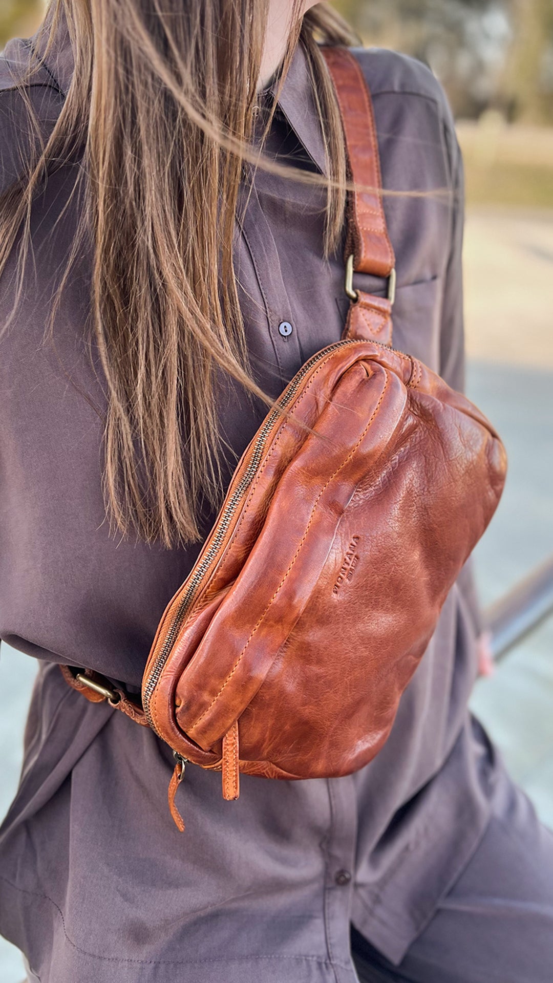 Montana est. 1957 Akron Bumbags Cognac